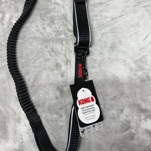KONG Dog Leash HANDS-FREE Padded Traffic Handle 6 Ft. Black All Metal Clips